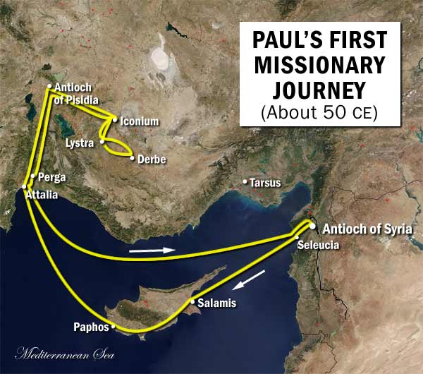 first missionary journey from satellite