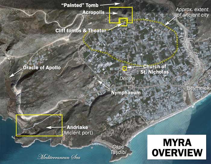 Satellite Image of ancient Myra