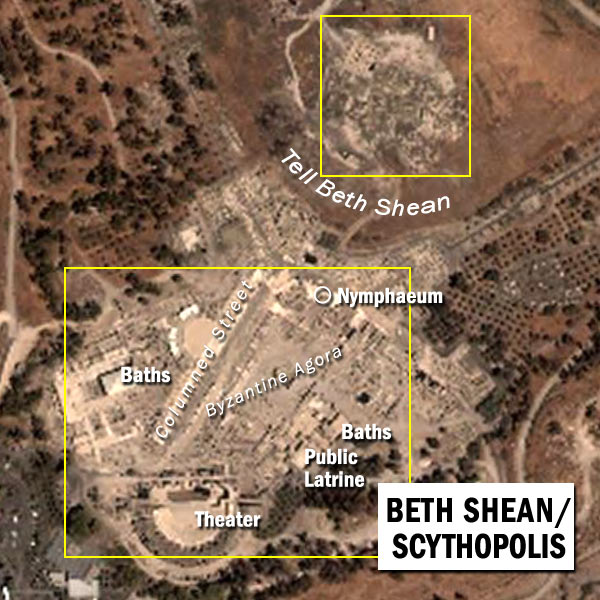 beth shean/scythopolis from satellite