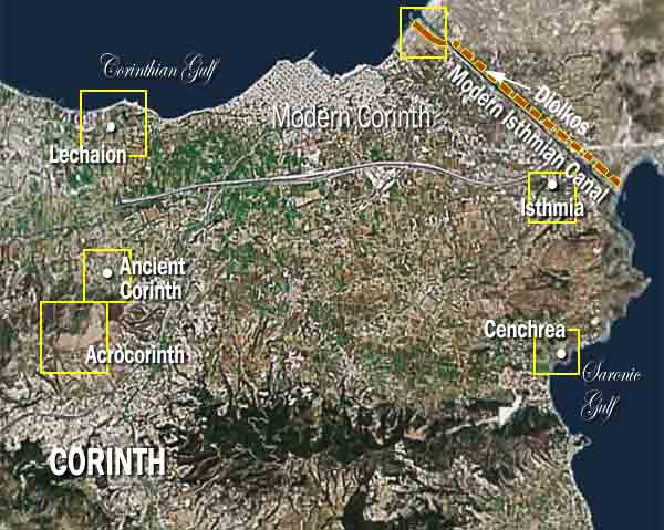 corinth from satellite