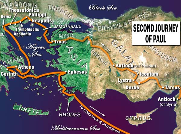 second missionary journey from satellite